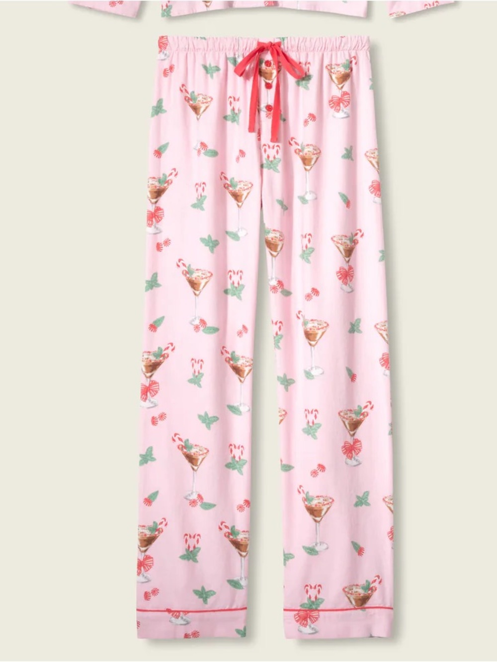 NWT PJ Salvage Pink Cocktail Print Flannel Pajama Pants - Large